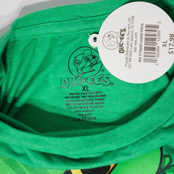 NWT Buc-ee’s 2025 St. Patrick’s Who Needs Luck With All This Charm T-Shirt XL - Picture 7 of 10